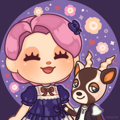 Animal Crossing style commission for @chestnutcove_