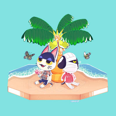 punchy & lucky from animal crossing