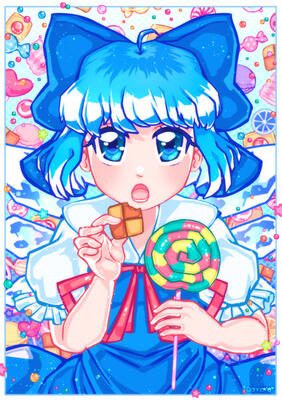 cirno from touhou project // fanzine art